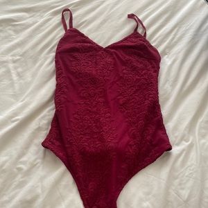 Red lace bodysuit